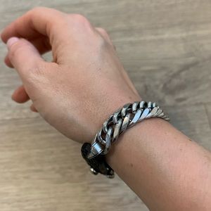 Jenny bird leather/silver bracelet
